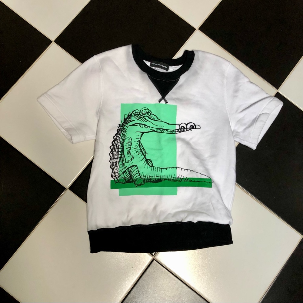 Ostwald Helgason Short Sleeve Sweatshirt Top Shirt Alligator Graphic Print sz 6